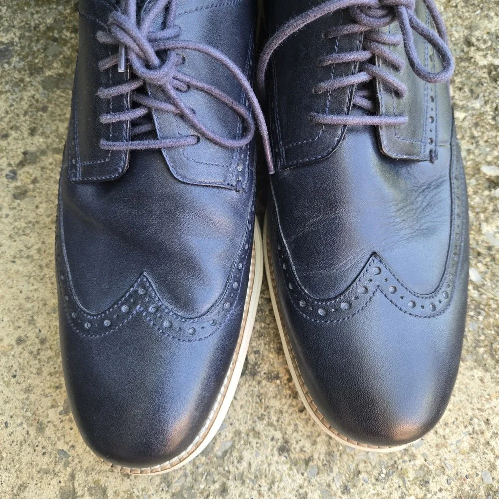 Cole Haan OriginalGrand Navy Leather Wingtip Oxford 11M Lace-Up C30563